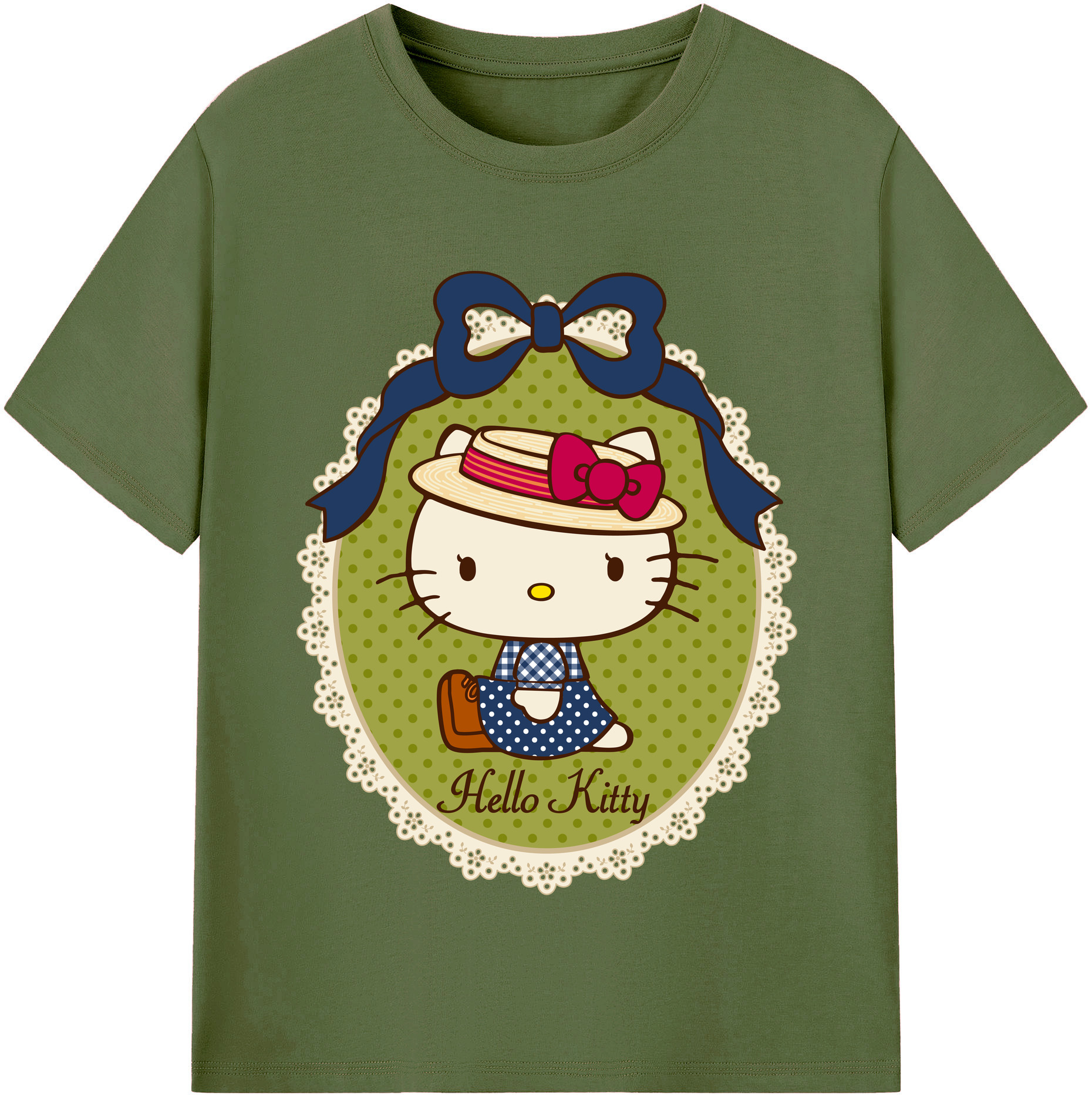 （画像用） Hello Kitty ハローキティ 綿100％半袖Tシャツ（フロントプリント）